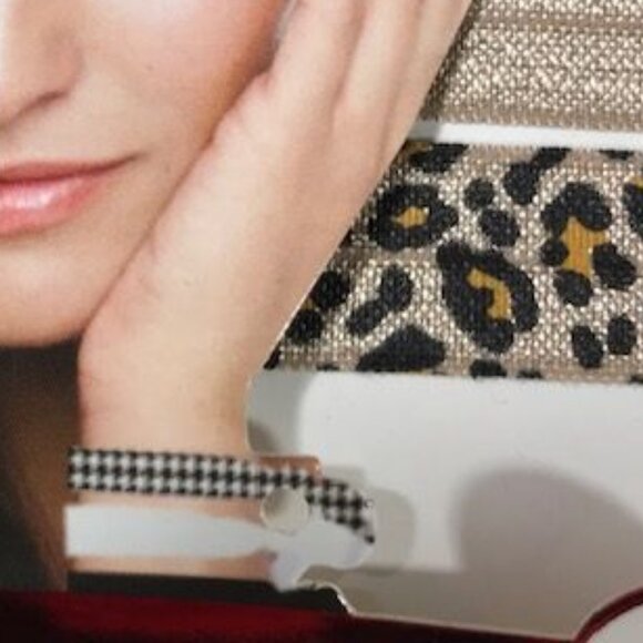 Mia 5pc Tony Ties Leopard Gold Black 2 in 1 Ponytailers Bracelets - Picture 3 of 5